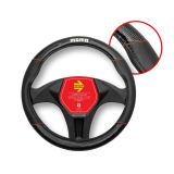 FUNDA VOLANTE MOMO CARBON UNIVERSAL NEGRO Y ROJO