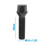 TORNILLO OMP 12X1.5 HEX17 L26MM CONE-10.9 NEGROS 