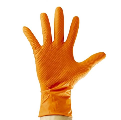 GUANTES NARANJAS DESECHABLES DE NITRILO T:L 7ML 