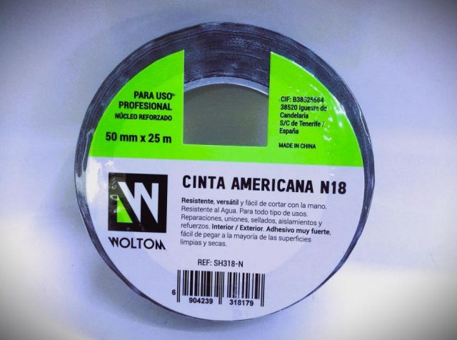 CINTA AMERICANA PARA USO PROFESIONAL GRIS 50mmX25m