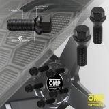 SET TORNILLOS OMP M12X1.5 LLAVE 19 LARGO 28MM CONE