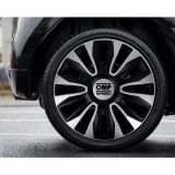 SET 4 TAPACUBOS OMP MAGNUM NEGRO/PLATA/CARBO 13