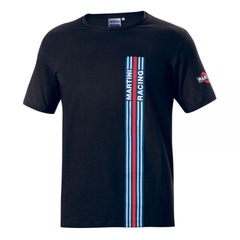 CAMISETA SPARCO BIG STRIPES MARTINI-R T-XL NEGRO