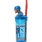 VASO FIGURA 3D 360ML CAPITÁN AMÉRICA