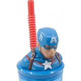 VASO FIGURA 3D 360ML CAPITÁN AMÉRICA