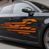 PEGATINA DISEÑO DEL COCHE CALLE 35x150CM NARANJA