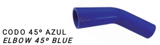CODO SILICONA AZUL 45º Ø80 15CM