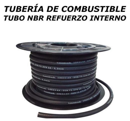 TUBO COMBUSTIBLE NBR REFUERZO INTERIOR Ø8x14mm 1M