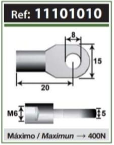 ANCLAJE OJO METAL Ø8mm L20 M6