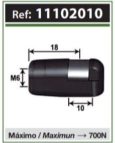 RÓTULA PLÁSTICO (CABEZA 10) L18 M6