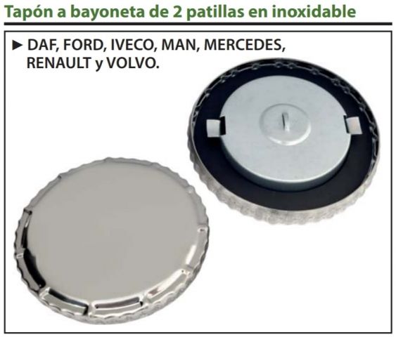TAPÓN DEPÓSITO Ø80-105 A BAYONETA S/LLAVES INOX