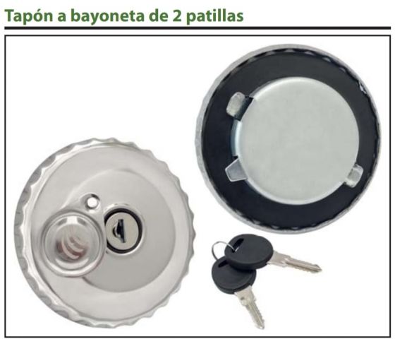 TAPÓN DEPÓSITO Ø60-80 A BAYONETA CON LLAVE CROMADO