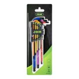 SET DE 9 LLAVES ALLEN DE COLORES CON PUNTA REDONDA