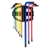 SET DE 9 LLAVES TORX DE COLORES EXTRALARGAS