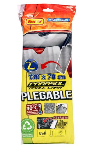 PARASOL ALUMINIZADO DOBLE BURBUJA PLEGABLE 130X70