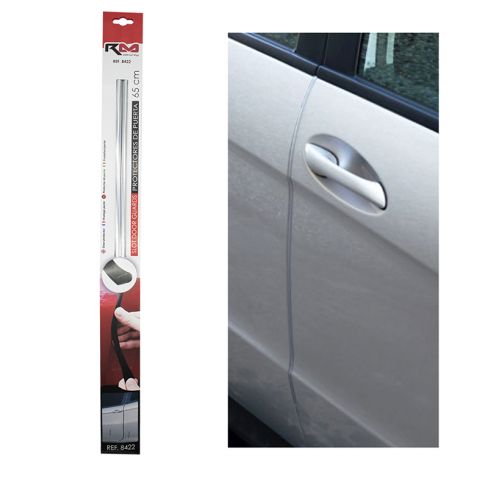 2 PROTECTORES PUERTA PERFIL COLOR CROMADO MED 65CM