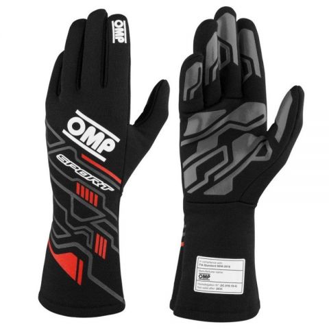GUANTES OMP SPORT FIA 8856-2018 MY2025 NEG/ROJ T-M