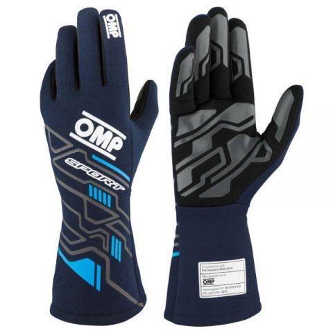 GUANTES OMP SPORT FIA 8856-2018 MY2025 AZUL T-L