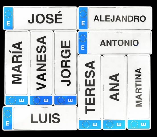 MATRÍCULAS PERSONALIZADAS CON TU NOMBRE TIPO ALFA