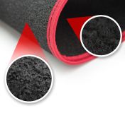 JGO. 4 ALFOMBRAS MOQUETA PREMIUM NEGRA RIBETE ROJO