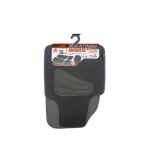 JGO 4 ALFOMBRAS MOQUETA PREMIUM NEGRA RIBETE NEGRO