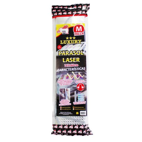 PARASOL ALUMINIZADO LÁSER CON VENTOSAS MED.145X60