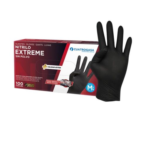 GUANTES DE NITRILO NEGRO EXTREME 5GR TALLA-S