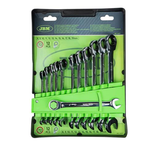 SET DE 12 LLAVES COMBINADAS CON TRINQUETE