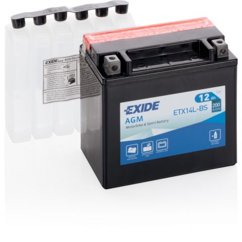 BATERÍA EXIDE MOTO-BIKE 12V 12AH 200EN + IZQUIERDA