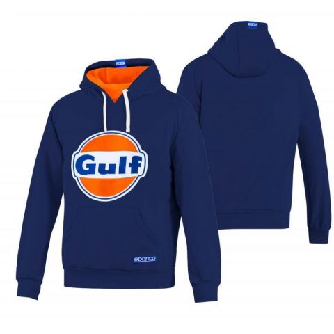 SUDADERA CON CAPUCHA MARCA GULF/SPARCO AZUL T-L
