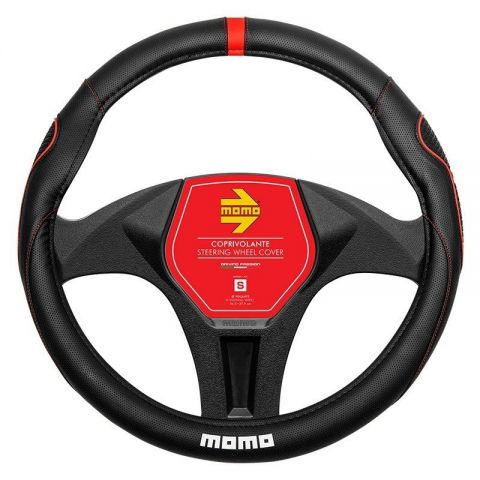 FUNDA VOLANTE MOMO 014 SUPERGRIP BLACK-RED 36/37CM