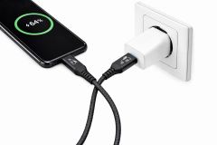 CABLE TELEFONIA REFORZADO COLOR NEGRO TIPO C 3A 1M