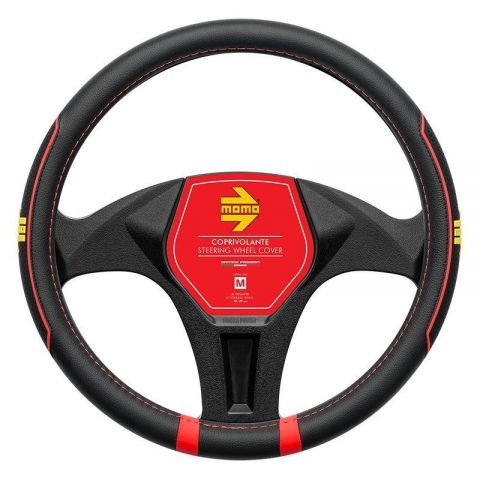 FUNDA VOLANTE MOMO FAST BLACK-RED M 38-39CM