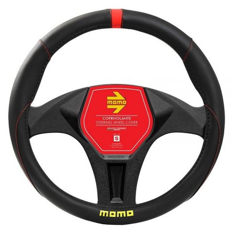 FUNDA DE VOLANTE MOMO COLOR NEGRO/ROJO 38-39CM