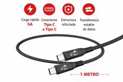 CABLE TELEFONIA REFORZADO NEGRO TIPO C A TIPO C 5A