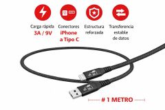 CABLE TELEFONIA REFORZADO TIPO IPHONE A TIPO C 3AM