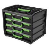 CAJA CON 4 MALETINES DE PLÁSTICO EXTRAÍBLES